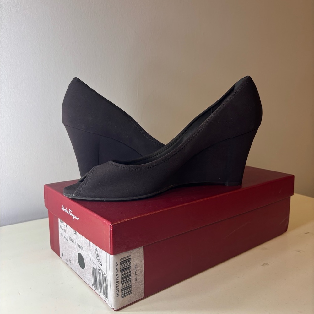 Salvatore Ferragamo Elegant Dark Brown Wedges